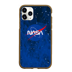 Чехол iPhone 11 Pro матовый Nasa - звёзды лого, цвет: 3D-коричневый