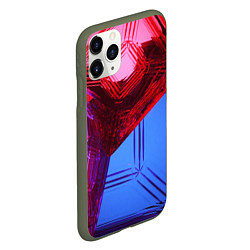 Чехол iPhone 11 Pro матовый Ледяные кубы - Красный, синий, розовый, цвет: 3D-темно-зеленый — фото 2