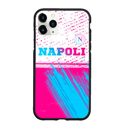 Чехол iPhone 11 Pro матовый Napoli neon gradient style: символ сверху, цвет: 3D-черный