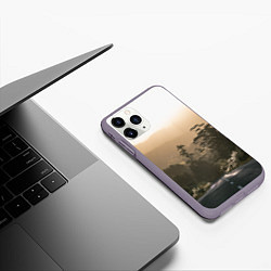 Чехол iPhone 11 Pro матовый Дорога в закaт, цвет: 3D-серый — фото 2
