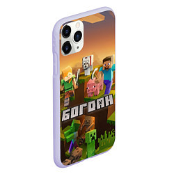 Чехол iPhone 11 Pro матовый Богдан Minecraft, цвет: 3D-светло-сиреневый — фото 2