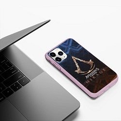 Чехол iPhone 11 Pro матовый Assassins creed mirage logo, цвет: 3D-розовый — фото 2