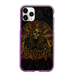 Чехол iPhone 11 Pro матовый Slipknot - death, цвет: 3D-фиолетовый