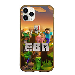 Чехол iPhone 11 Pro матовый Ева Minecraft, цвет: 3D-коричневый