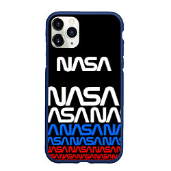 Чехол iPhone 11 Pro матовый Nasa gпаттерн, цвет: 3D-тёмно-синий