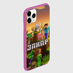 Чехол iPhone 11 Pro матовый Захар Minecraft, цвет: 3D-фиолетовый — фото 2