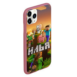 Чехол iPhone 11 Pro матовый Илья Minecraft, цвет: 3D-малиновый — фото 2