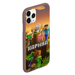 Чехол iPhone 11 Pro матовый Карина Minecraft, цвет: 3D-коричневый — фото 2