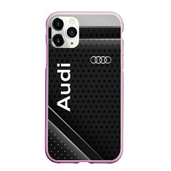 Чехол iPhone 11 Pro матовый Audi карбон, цвет: 3D-розовый