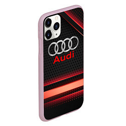 Чехол iPhone 11 Pro матовый Audi абстракция карбон, цвет: 3D-розовый — фото 2