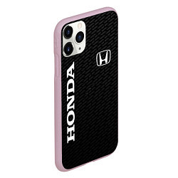 Чехол iPhone 11 Pro матовый Honda карбон, цвет: 3D-розовый — фото 2