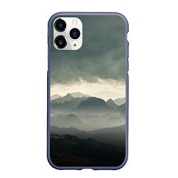 Чехол iPhone 11 Pro матовый Пасмурная погода в горах Пейзаж, цвет: 3D-серый