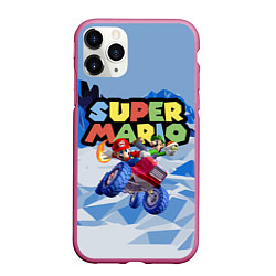 Чехол iPhone 11 Pro матовый Марио и Луиджи гонщики - Super Mario, цвет: 3D-малиновый