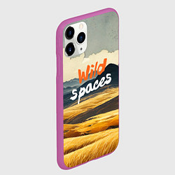 Чехол iPhone 11 Pro матовый Wild spaces - акварельный пейзаж, цвет: 3D-фиолетовый — фото 2