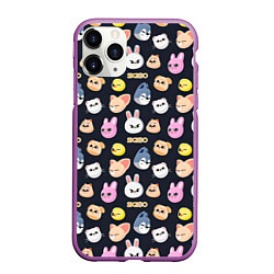 Чехол iPhone 11 Pro матовый Skzoo pattern, цвет: 3D-фиолетовый