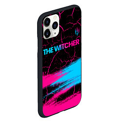 Чехол iPhone 11 Pro матовый The Witcher - neon gradient: символ сверху, цвет: 3D-черный — фото 2