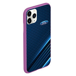 Чехол iPhone 11 Pro матовый Ford Абстракция карбон, цвет: 3D-фиолетовый — фото 2