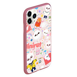 Чехол iPhone 11 Pro матовый Skzoo Jinniret pattern cartoon avatar, цвет: 3D-малиновый — фото 2