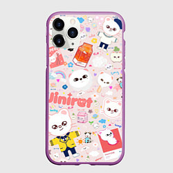Чехол iPhone 11 Pro матовый Skzoo Jinniret pattern cartoon avatar, цвет: 3D-фиолетовый