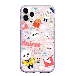 Чехол iPhone 11 Pro матовый Skzoo Jinniret pattern cartoon avatar, цвет: 3D-светло-сиреневый