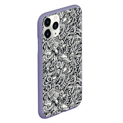 Чехол iPhone 11 Pro матовый Ноутбук, карандаши и узоры, цвет: 3D-серый — фото 2