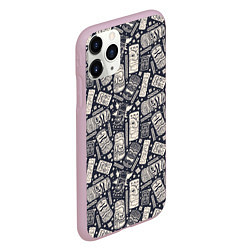 Чехол iPhone 11 Pro матовый Маски деревянные, цвет: 3D-розовый — фото 2