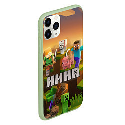 Чехол iPhone 11 Pro матовый Нина - Minecraft, цвет: 3D-салатовый — фото 2