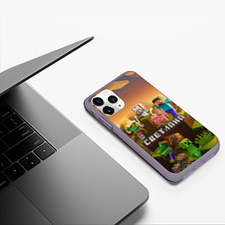 Чехол iPhone 11 Pro матовый Светлана Minecraft, цвет: 3D-серый — фото 2