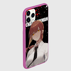 Чехол iPhone 11 Pro матовый Макима человек бензопила - Манга, цвет: 3D-фиолетовый — фото 2