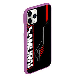 Чехол iPhone 11 Pro матовый Samurai - Красный техно - Киберпанк, цвет: 3D-фиолетовый — фото 2