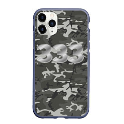 Чехол iPhone 11 Pro матовый Камуфляж 333, цвет: 3D-серый