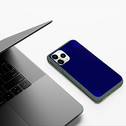 Чехол iPhone 11 Pro матовый Темно синий фон, цвет: 3D-темно-зеленый — фото 2
