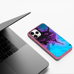 Чехол iPhone 11 Pro матовый Neon Genesis Evangelion - Eva 01, цвет: 3D-малиновый — фото 2