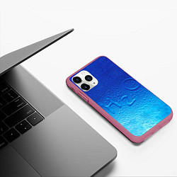 Чехол iPhone 11 Pro матовый Вода - H2O, цвет: 3D-малиновый — фото 2