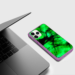 Чехол iPhone 11 Pro матовый Зеленый фантом, цвет: 3D-фиолетовый — фото 2