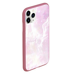 Чехол iPhone 11 Pro матовый Розовые облака на голубом небе, цвет: 3D-малиновый — фото 2