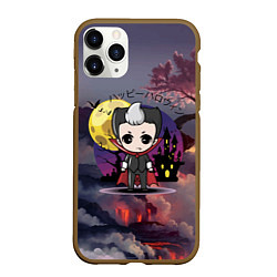 Чехол iPhone 11 Pro матовый Японский вампир - малолетка - сакура, цвет: 3D-коричневый