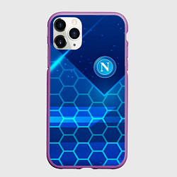 Чехол iPhone 11 Pro матовый Napoli Соты абстракция, цвет: 3D-фиолетовый