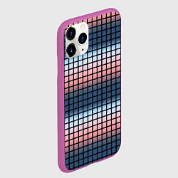 Чехол iPhone 11 Pro матовый Разноцветный коралловый с синим узор клетка, цвет: 3D-фиолетовый — фото 2