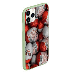 Чехол iPhone 11 Pro матовый Фон из киндер сюрприз, цвет: 3D-салатовый — фото 2