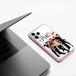 Чехол iPhone 11 Pro матовый Stray Kids white background, цвет: 3D-розовый — фото 2