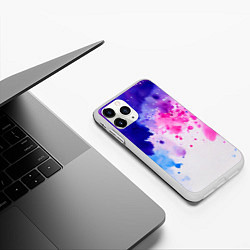 Чехол iPhone 11 Pro матовый Акварельные кляксы, цвет: 3D-белый — фото 2