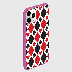 Чехол iPhone 11 Pro матовый Фон из карточных мастей, цвет: 3D-фиолетовый — фото 2