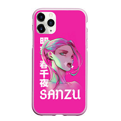Чехол iPhone 11 Pro матовый Харучиё Санзу, цвет: 3D-розовый