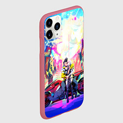 Чехол iPhone 11 Pro матовый Cyberpunk Edgerunners Люси и Дэвид, цвет: 3D-малиновый — фото 2