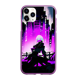 Чехол iPhone 11 Pro матовый Люси из аниме Cyberpunk Edgerunners, цвет: 3D-фиолетовый