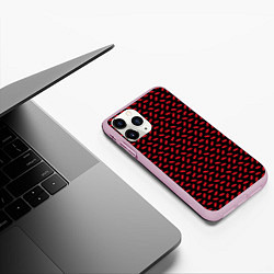 Чехол iPhone 11 Pro матовый Жаркие поцелуи, алые губы, цвет: 3D-розовый — фото 2