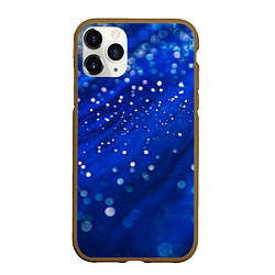 Чехол iPhone 11 Pro матовый Ярко-синий искрящийся акрил, цвет: 3D-коричневый