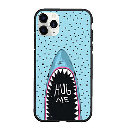 Чехол iPhone 11 Pro матовый Акула просит обнимашек, цвет: 3D-черный