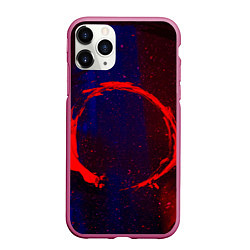 Чехол iPhone 11 Pro матовый Синий и красный абстрактный дым и краски, цвет: 3D-малиновый